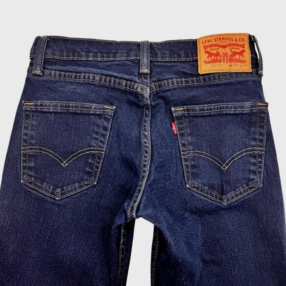Levi's Other - Levis 511 Mens Jeans 29 X 30 Hemmed Slim Fit Tapered Leg Stretch Denim Dark Blue